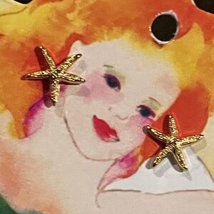 Gold plated Starfish Stud Earrings